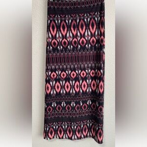 Bestow  Maxi Skirt Women SZ M Black/Pink/Red Geometric design Stretch Boho